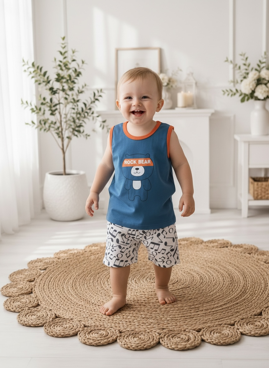 Summer Sleeveless Suit 2 piece - Rock Bear