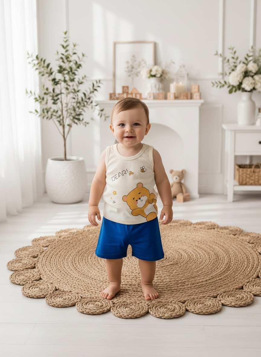Summer Sleeveless Suit 2 piece - Bear