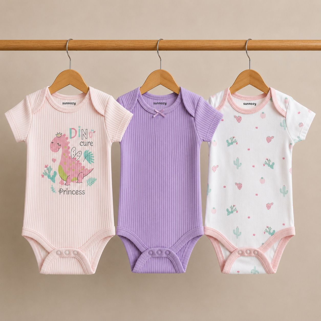 Pack of 3 Romper Set - Dino