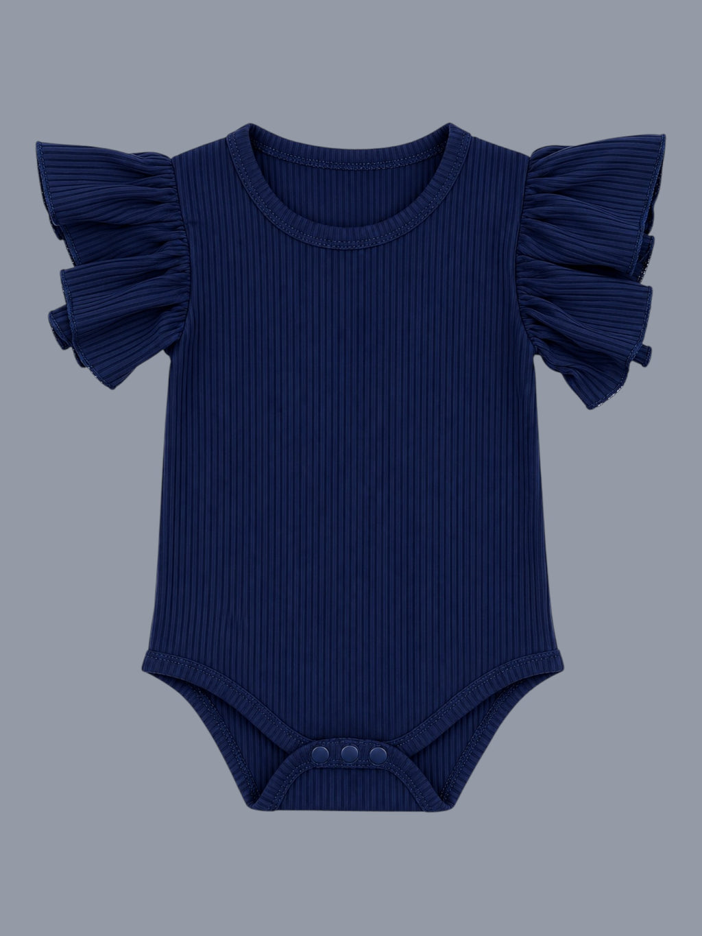 Flutter Sleeve Romper – Navy Blue
