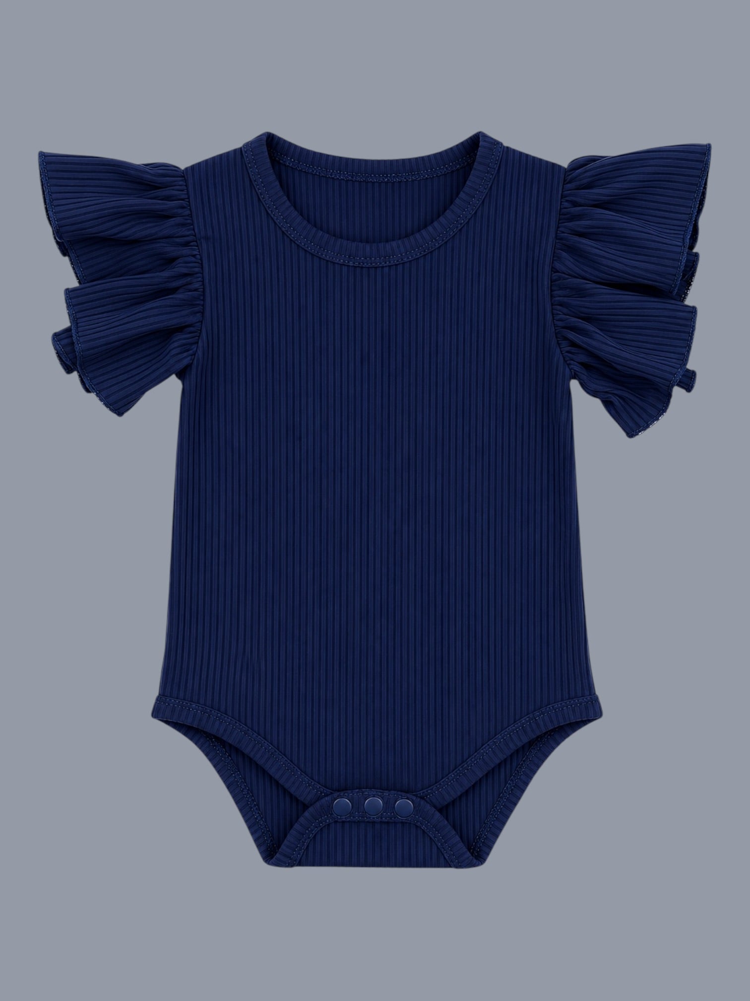 Flutter Sleeve Romper – Navy Blue