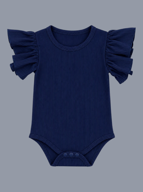 Flutter Sleeve Romper – Navy Blue
