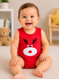 Sleeveless Romper - Red