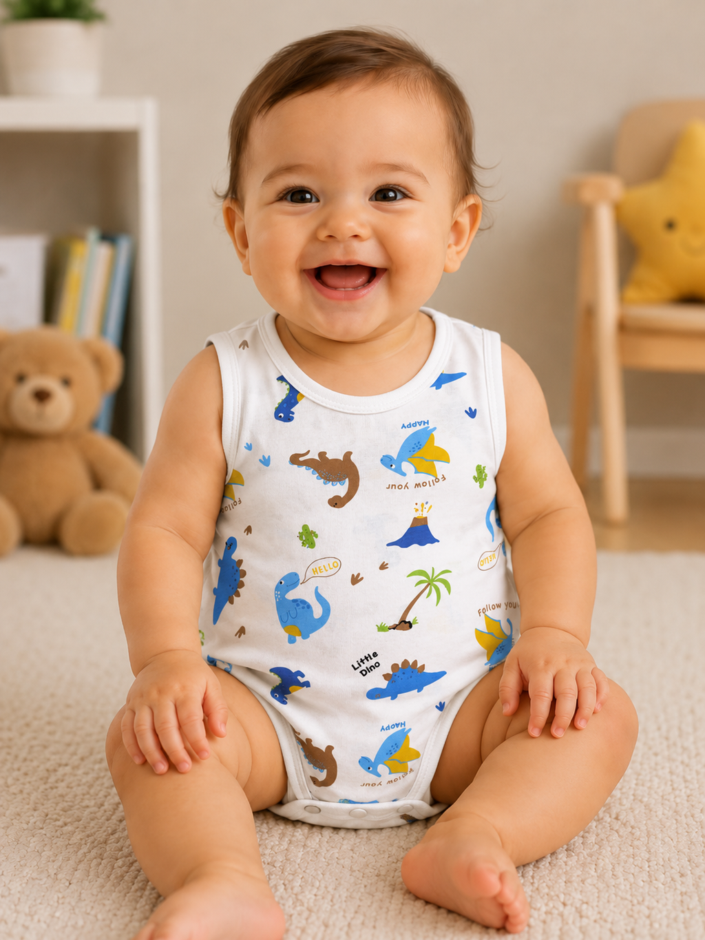 Sleeveless Romper - Dino