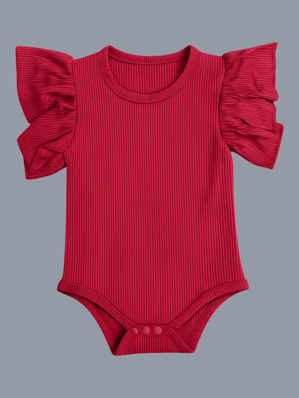 Flutter Sleeve Romper – Red