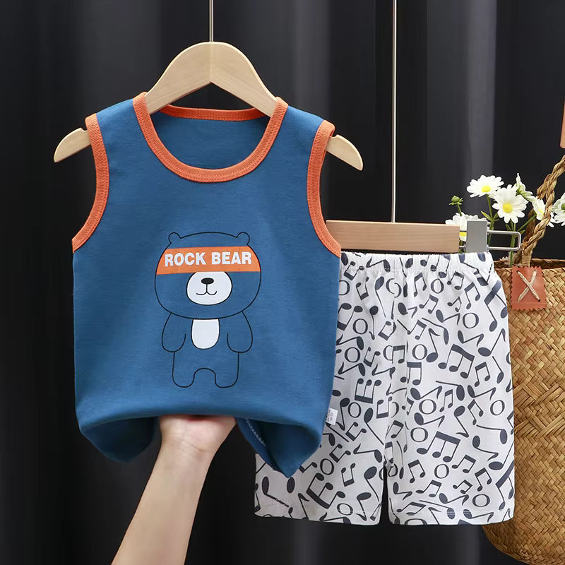 Summer Sleeveless Suit 2 piece - Rock Bear