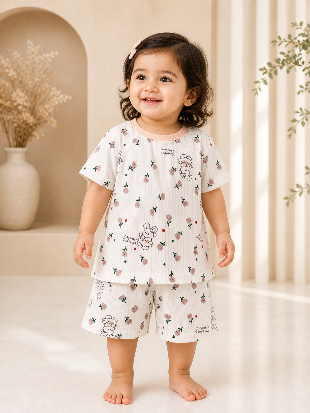 Summer Short-Sleeved Suit 2 pcs - Floral