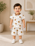 Summer Short-Sleeved Suit 2 pcs - Twin Bear